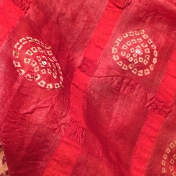 Indian/Pakistani/Bollywood Mirrorwork Gharchola/Bandhini Style Saree & Blouse - Picture 7 of 13